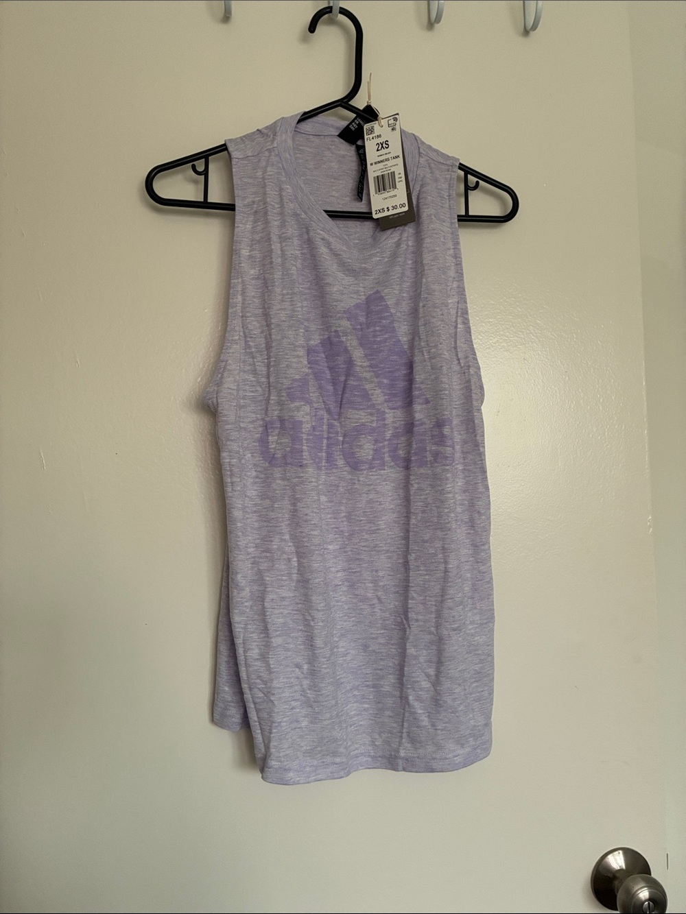 adidas Lavender Heather Logo Muscle Tank